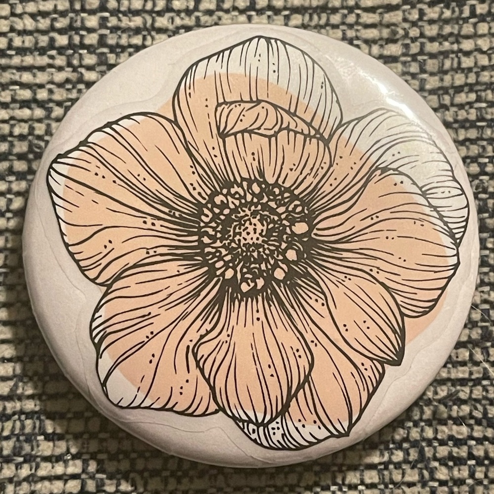 Pink Flower Button Pin